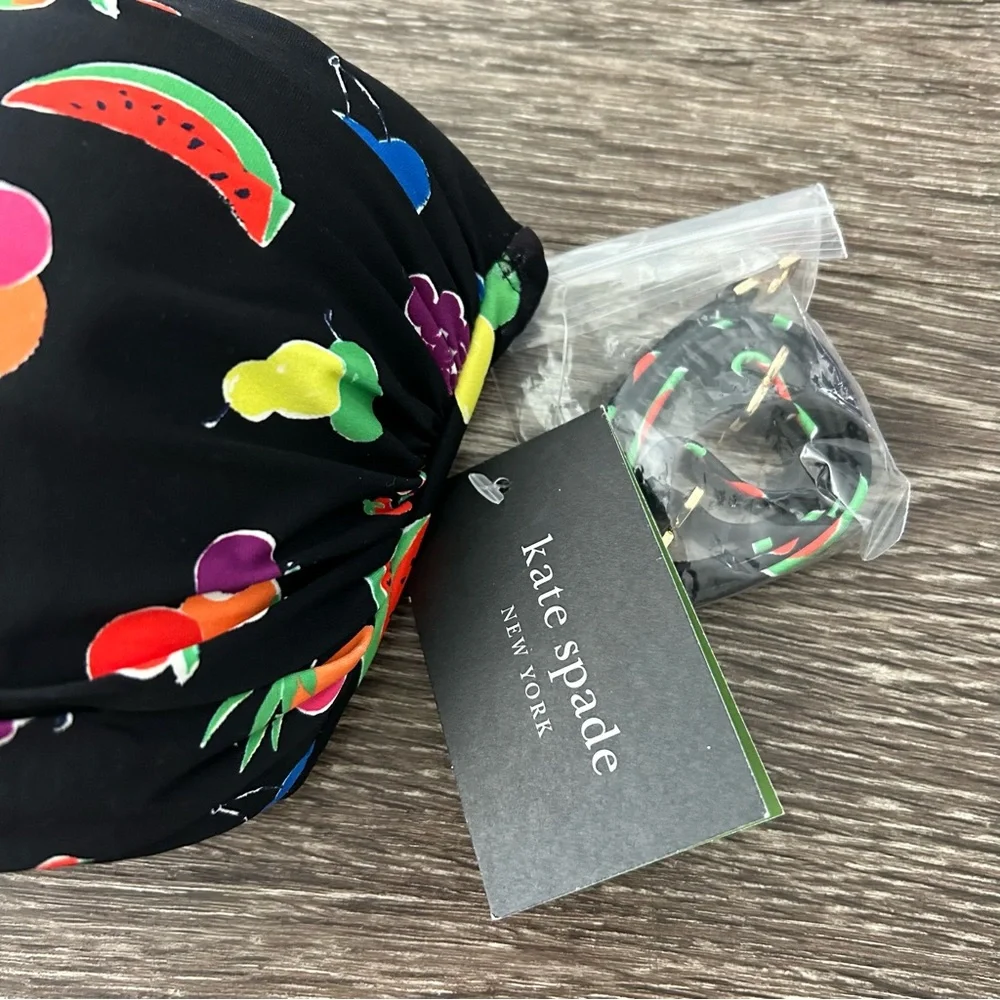 kate spade Black Fruit Print Bikini NWT